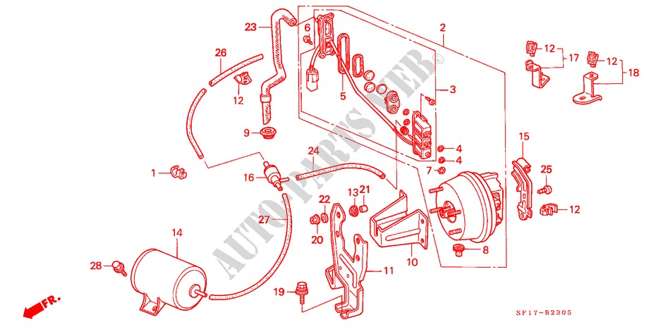 TEMPOMAT(2) für Honda PRELUDE 2.0I-16 4WS 2 Türen 5 gang-Schaltgetriebe 1990