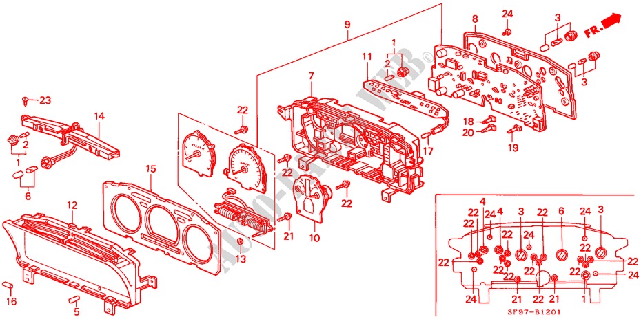 DREHZAHLMESSERKOMPONENTE für Honda PRELUDE 2.0EX 2 Türen 5 gang-Schaltgetriebe 1991