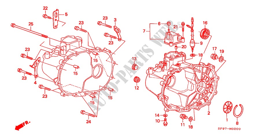 GETRIEBEGEHAEUSE für Honda PRELUDE 2.0I-16 2 Türen 5 gang-Schaltgetriebe 1991