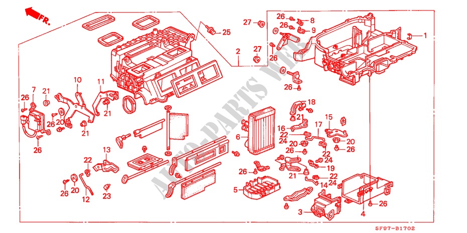 HEIZUNGSEINHEIT für Honda PRELUDE 2.0I-16 4WS 2 Türen 5 gang-Schaltgetriebe 1991