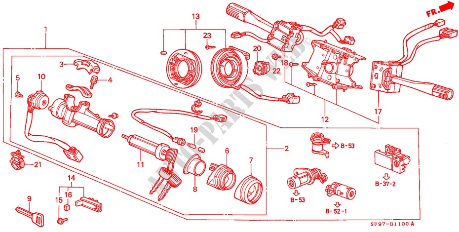 KOMBISCHALTER für Honda PRELUDE 2.0EX 2 Türen 5 gang-Schaltgetriebe 1991