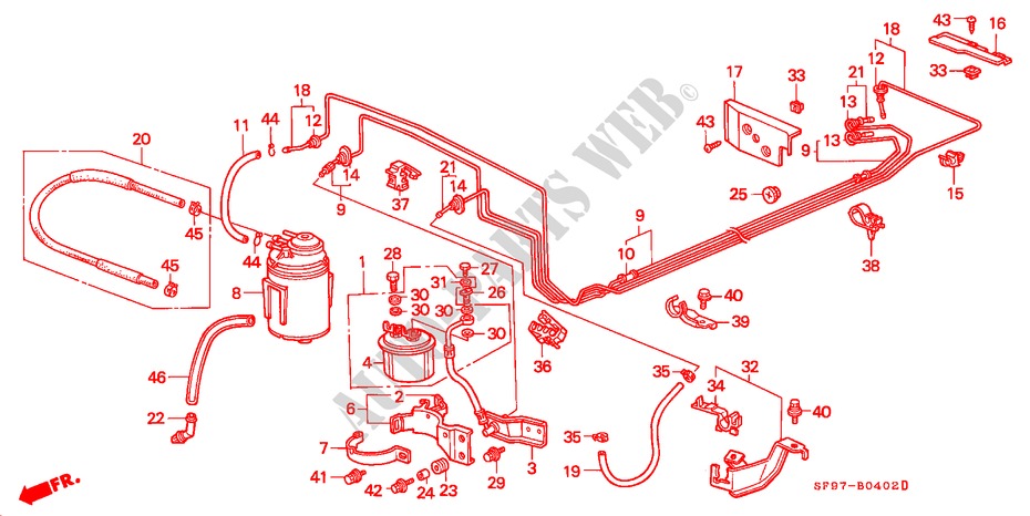 KRAFTSTOFFLEITUNG(3) für Honda PRELUDE 2.0I-16 2 Türen 5 gang-Schaltgetriebe 1991