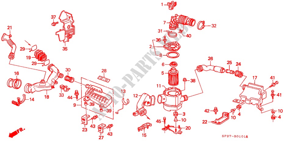 LUFTFILTER(2)(PGM FI) für Honda PRELUDE 2.0I-16 4WS 2 Türen 5 gang-Schaltgetriebe 1991