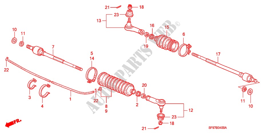 SPURSTANGE für Honda PRELUDE 2.0I-16 2 Türen 5 gang-Schaltgetriebe 1991