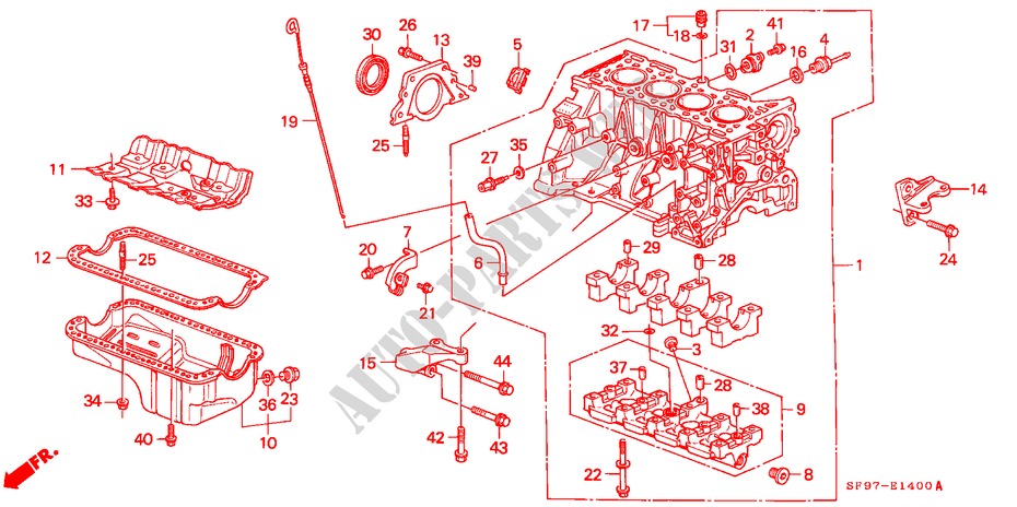 ZYLINDERBLOCK/OELWANNE für Honda PRELUDE 2.0EX 2 Türen 5 gang-Schaltgetriebe 1991