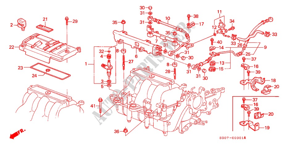 KRAFTSTOFFEINSPRITZUNG für Honda LEGEND COUPE V6 2.7I 2 Türen 4 gang automatikgetriebe 1988