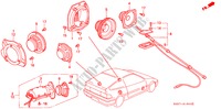 ANTENNE für Honda CIVIC CRX 1.6I-16 3 Türen 5 gang-Schaltgetriebe 1990