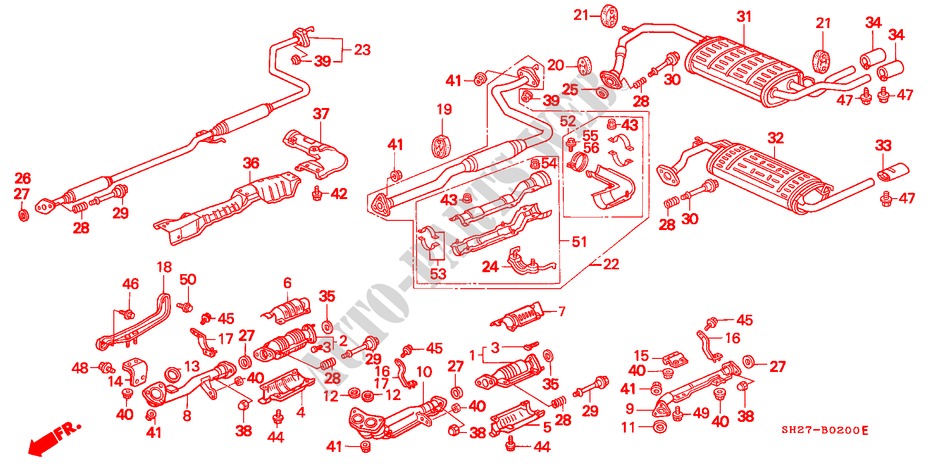AUSPUFFROHR für Honda CIVIC CRX 1.6I-16 3 Türen 5 gang-Schaltgetriebe 1989