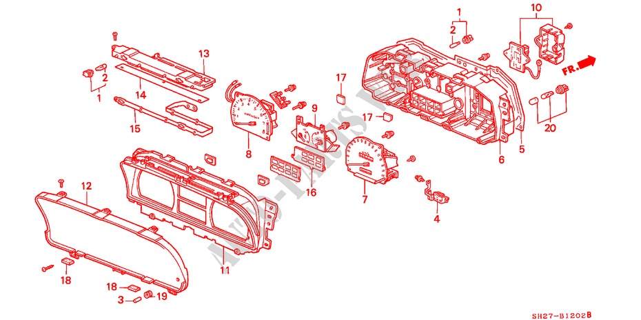 DREHZAHLMESSERKOMPONENTE (DENSO) für Honda CIVIC CRX 1.6I-16 3 Türen 5 gang-Schaltgetriebe 1989