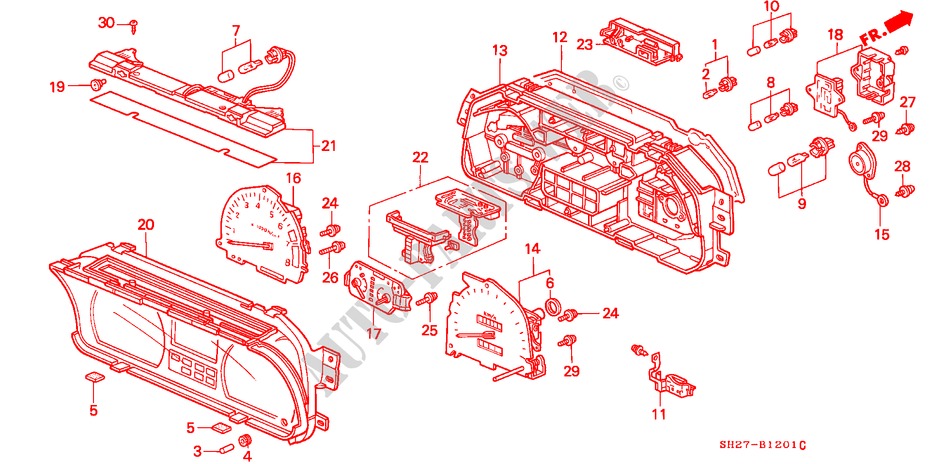 DREHZAHLMESSERKOMPONENTE (NS) für Honda CIVIC CRX 1.6I-16 3 Türen 5 gang-Schaltgetriebe 1989