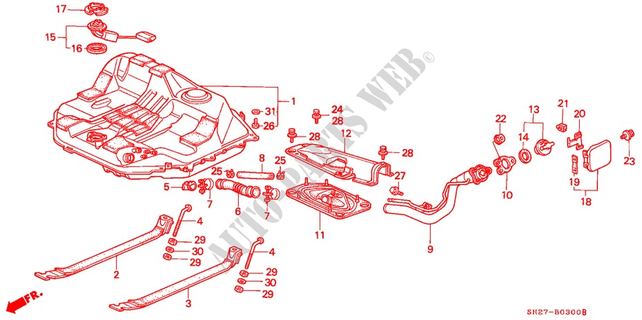 KRAFTSTOFFTANK für Honda CIVIC CRX 1.6I-16 3 Türen 5 gang-Schaltgetriebe 1990