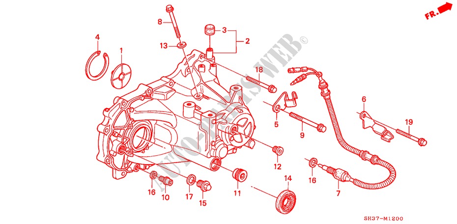 GETRIEBEGEHAEUSE(2) für Honda CIVIC 1.6I-VT 3 Türen 5 gang-Schaltgetriebe 1991