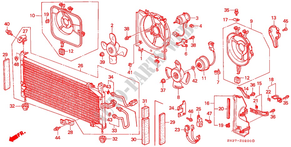 KLIMAANLAGE (KONDENSOR) für Honda CIVIC 1.6I-VT 3 Türen 5 gang-Schaltgetriebe 1991
