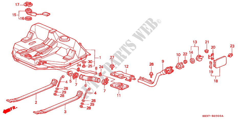 KRAFTSTOFFTANK für Honda CIVIC 1.6I-VT 3 Türen 5 gang-Schaltgetriebe 1991