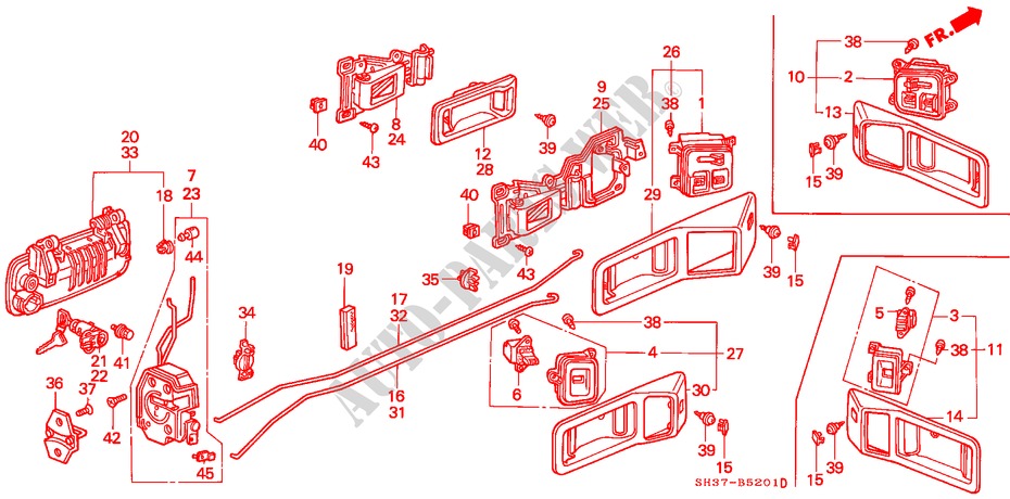 TUERSPERREN für Honda CIVIC 1.6I-VT 3 Türen 5 gang-Schaltgetriebe 1991