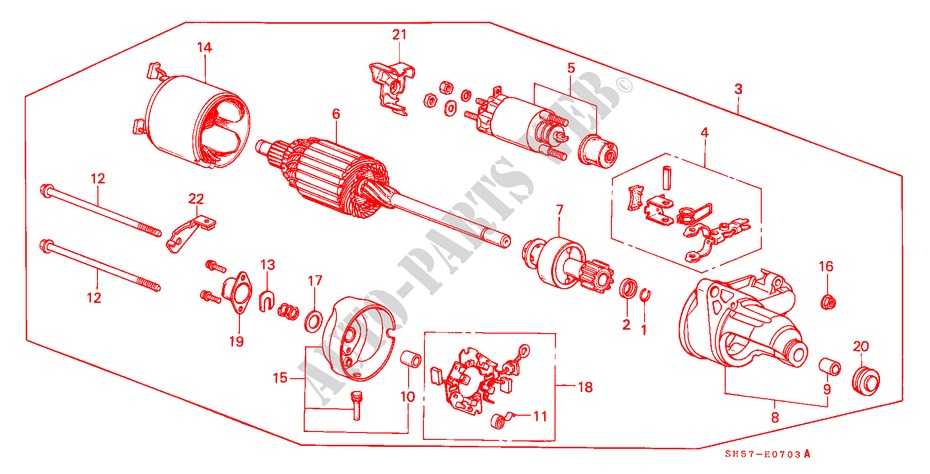 ANLASSER(DENSO)(3) für Honda CIVIC SHUTTLE GL 5 Türen 5 gang-Schaltgetriebe 1989