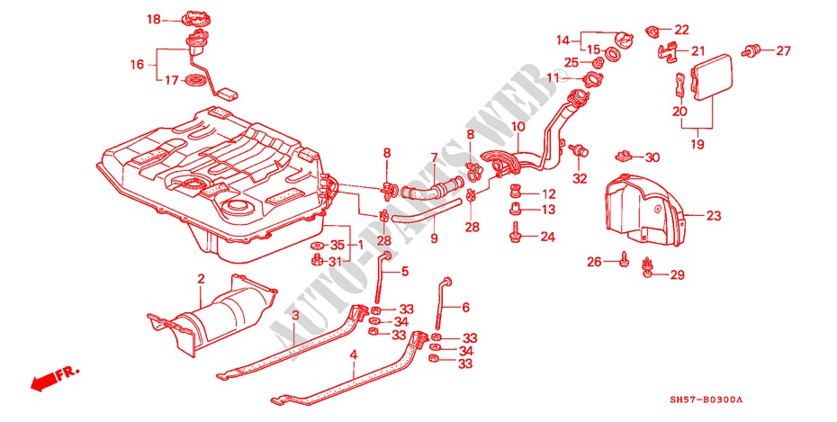 KRAFTSTOFFTANK für Honda CIVIC SHUTTLE GL 5 Türen 5 gang-Schaltgetriebe 1989