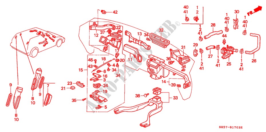 WASSERVENTIL/KANAL für Honda CIVIC SHUTTLE GL 5 Türen 5 gang-Schaltgetriebe 1989