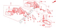 SPIEGEL für Honda CIVIC SHUTTLE 1.6I-4WD 5 Türen 4 gang automatikgetriebe 1993