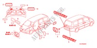 EMBLEM/WARNETIKETT für Honda ODYSSEY EXI 5 Türen 5 gang automatikgetriebe 2005