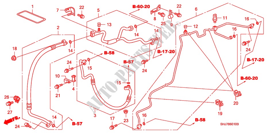 KLIMAANLAGE(SCHLAEUCHE/LEITUNGEN) für Honda ODYSSEY EXL 5 Türen 5 gang automatikgetriebe 2009