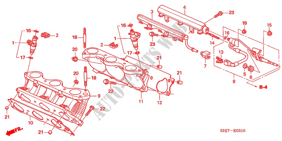 KRAFTSTOFFEINSPRITZUNG für Honda ODYSSEY EXI 5 Türen 5 gang automatikgetriebe 2006
