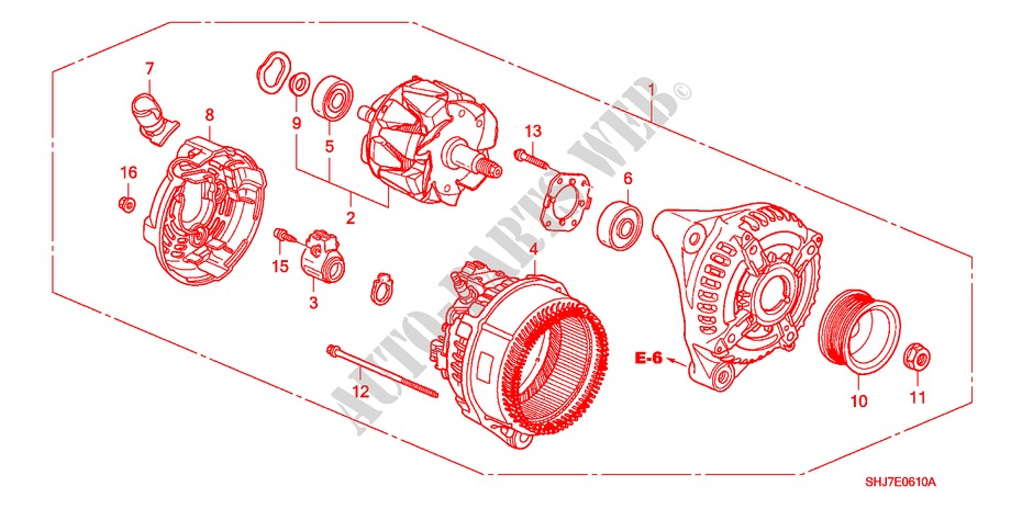 LICHTMASCHINE(DENSO) für Honda ODYSSEY EXL 5 Türen 5 gang automatikgetriebe 2009
