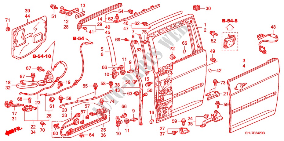 SCHIEBETUERTAFELN für Honda ODYSSEY EXI 5 Türen 5 gang automatikgetriebe 2006