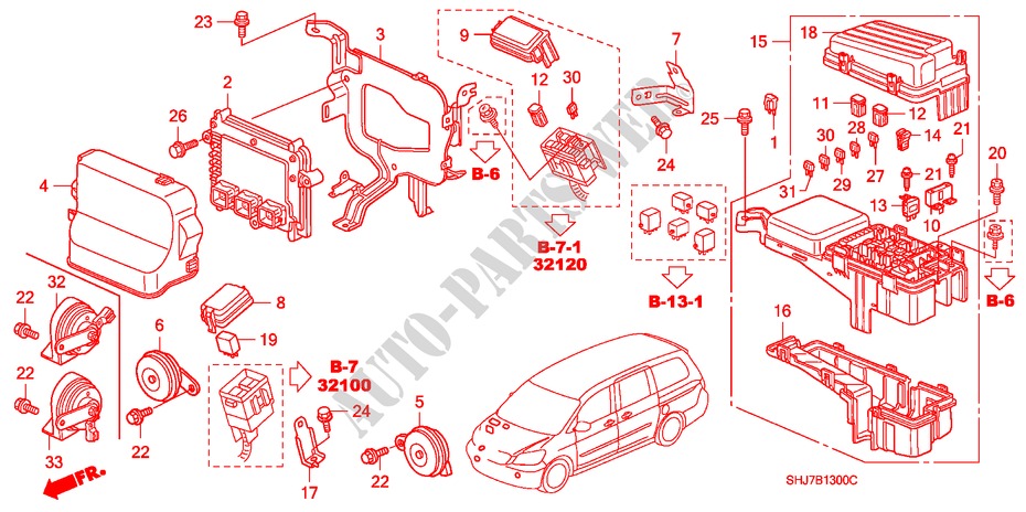 STEUERGERAT(MOTORRAUM)(1) für Honda ODYSSEY EXL 5 Türen 5 gang automatikgetriebe 2009
