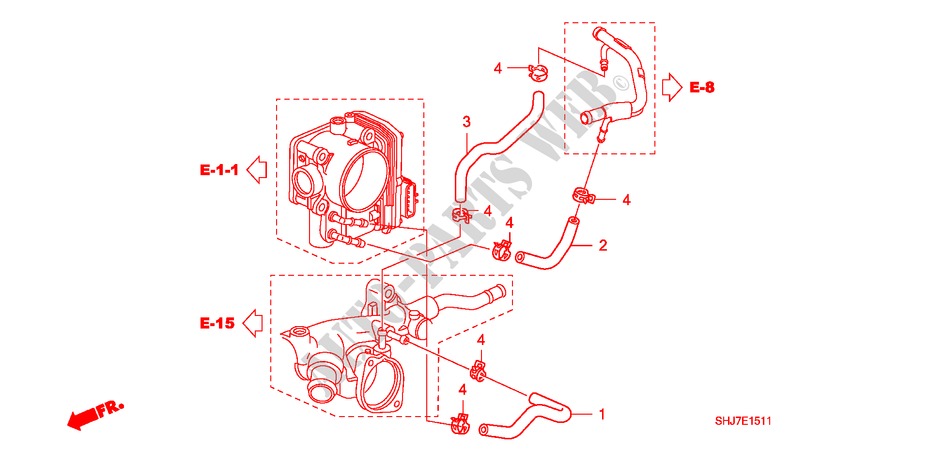 WASSERSCHLAUCH('07 ) für Honda ODYSSEY EXL 5 Türen 5 gang automatikgetriebe 2009