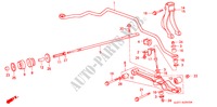 UNTERER ARM, VORNE/ STABILISATORFEDER, VORNE für Honda ACCORD EX 4 Türen 4 gang automatikgetriebe 1988