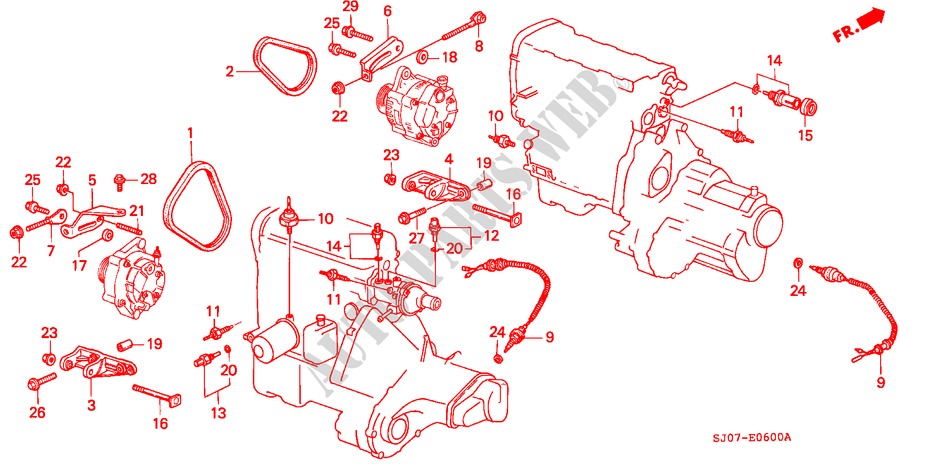 LICHTMASCHINENHALTERUNG/SENSOR für Honda ACCORD EX 4 Türen 4 gang automatikgetriebe 1988