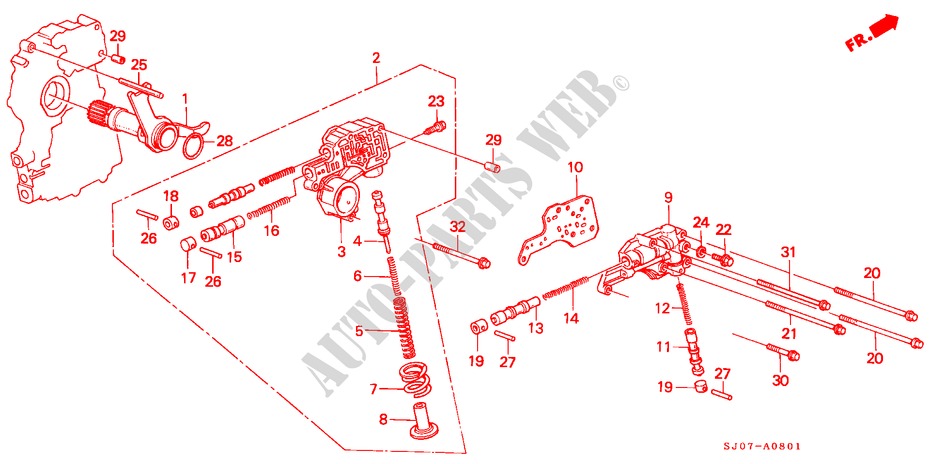 REGLER/ABSPERRVENTIL für Honda ACCORD EX 4 Türen 4 gang automatikgetriebe 1988