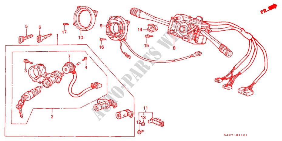 SCHALTER(2) für Honda ACCORD EX 3 Türen 4 gang automatikgetriebe 1988