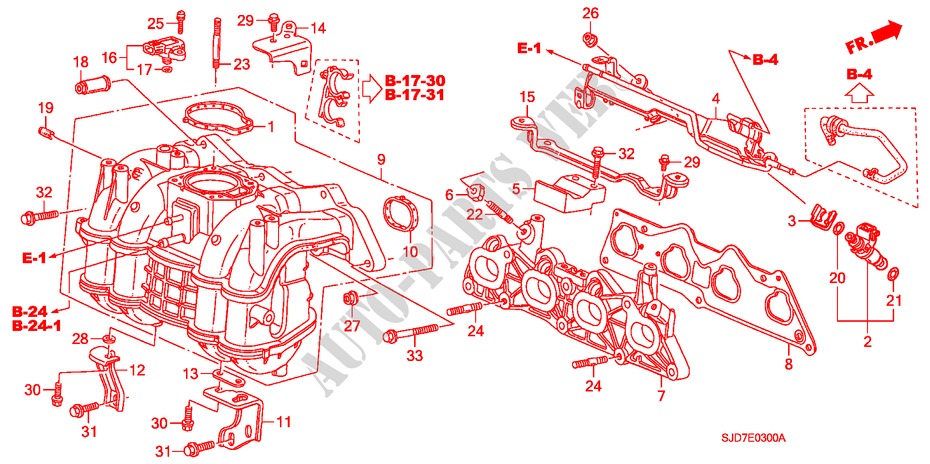 ANSAUGKRUEMMER(1.7L) für Honda FR-V 1.7 COMFORT 5 Türen 5 gang-Schaltgetriebe 2006