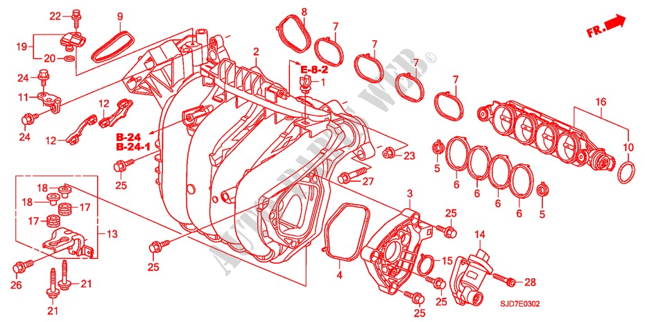 ANSAUGKRUEMMER(1.8L) für Honda FR-V 1.8 EXECUTIVE 5 Türen 5 gang automatikgetriebe 2009