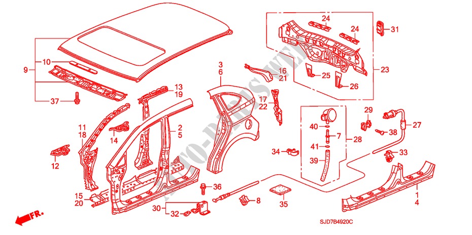 AUSSENBLECHE/TAFEL, HINTEN für Honda FR-V 1.7 COMFORT 5 Türen 5 gang-Schaltgetriebe 2006