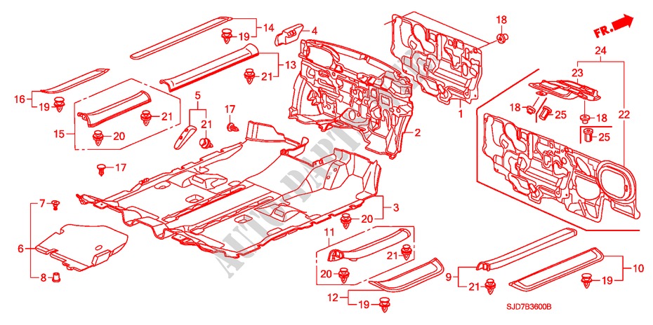 BODENMATTE für Honda FR-V 1.8 EXECUTIVE 5 Türen 5 gang automatikgetriebe 2009
