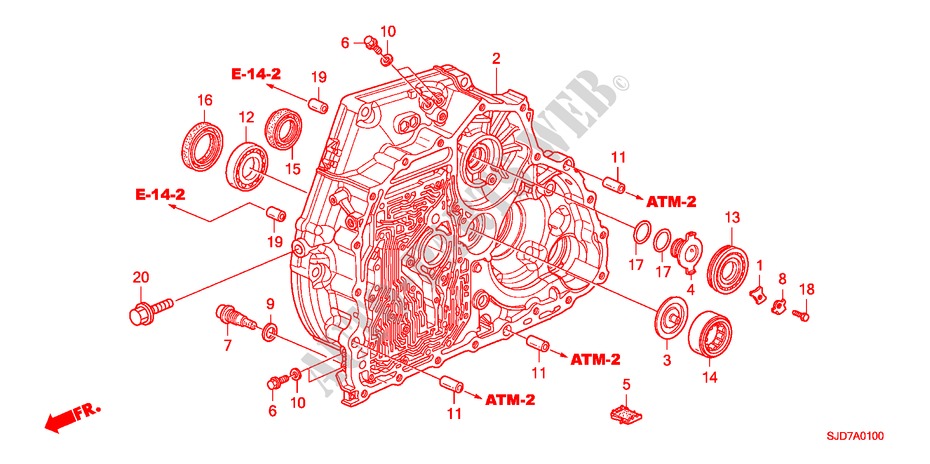 DREHMOMENTWANDLERGEHAEUSE für Honda FR-V 1.8 SE 5 Türen 5 gang automatikgetriebe 2007