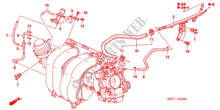 EINBAULEITUNG/ROHRE (2.0L) für Honda FR-V 2.0 COMFORT 5 Türen 6 gang-Schaltgetriebe 2006