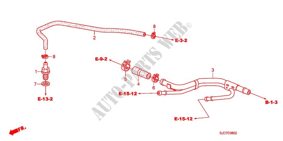 ENTLUEFTUNGSROHR(1.8L) für Honda FR-V 1.8 COMFORT 5 Türen 6 gang-Schaltgetriebe 2009