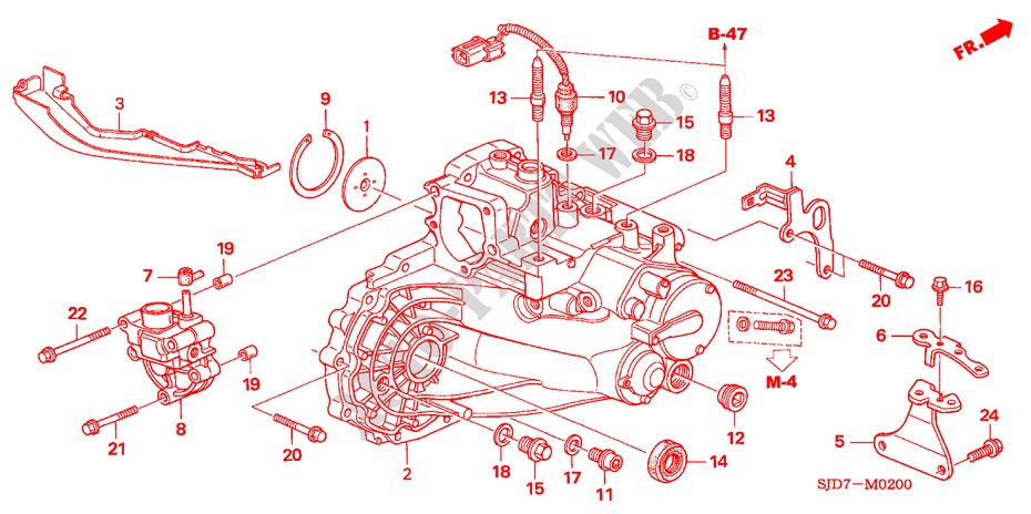 GETRIEBEGEHAEUSE(1.7L) für Honda FR-V 1.7 COMFORT 5 Türen 5 gang-Schaltgetriebe 2006