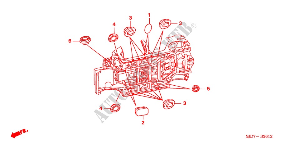 GUMMITUELLE(UNTEN) für Honda FR-V 1.7 COMFORT 5 Türen 5 gang-Schaltgetriebe 2006