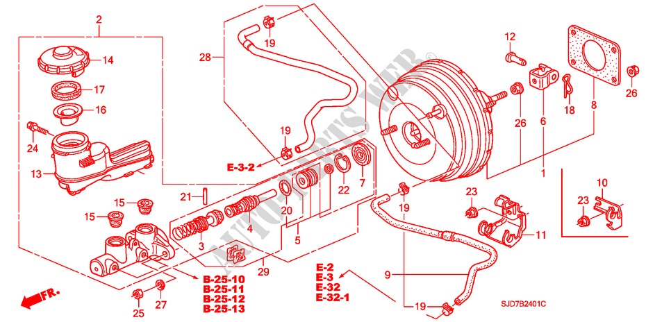 HAUPTBREMSZYLINDER/MASTER POWER(RH) für Honda FR-V 1.7 SE 5 Türen 5 gang-Schaltgetriebe 2006