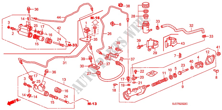 HAUPTKUPPLUNGSZYLINDER (1.8L/2.0L)(LH) für Honda FR-V 1.8 EXECUTIVE 5 Türen 6 gang-Schaltgetriebe 2008