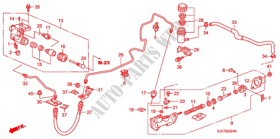 HAUPTKUPPLUNGSZYLINDER (DIESEL)(LH) für Honda FR-V 2.2 EXECUTIVE 5 Türen 6 gang-Schaltgetriebe 2009