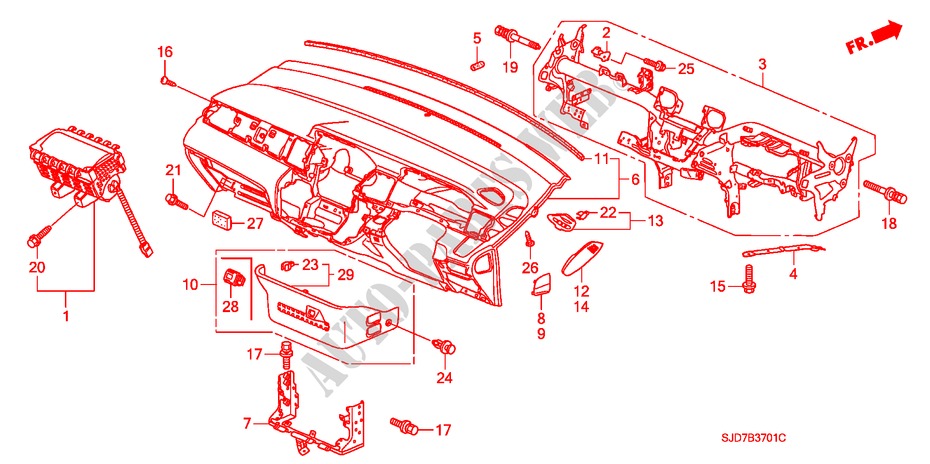 INSTRUMENTENBRETT(RH) für Honda FR-V 1.7 SE 5 Türen 5 gang-Schaltgetriebe 2006