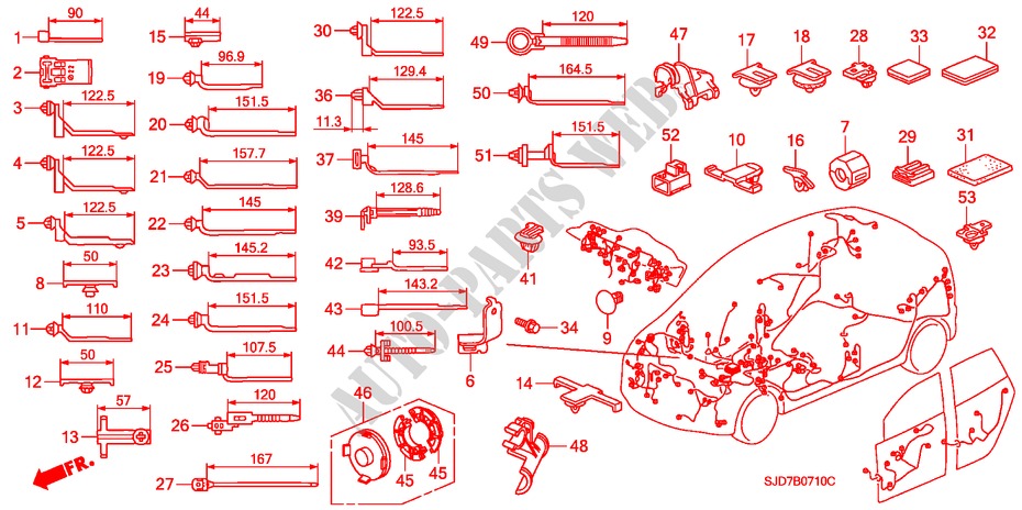 KABELBAUMBAND/BUEGEL (LH) für Honda FR-V 1.7 COMFORT 5 Türen 5 gang-Schaltgetriebe 2006