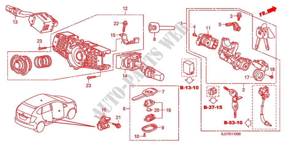 KOMBISCHALTER(LH) für Honda FR-V 1.7 COMFORT 5 Türen 5 gang-Schaltgetriebe 2006