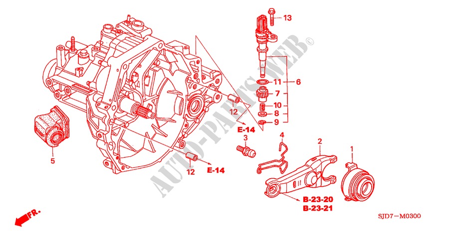 KUPPLUNGSFREIGABE(1.7L) für Honda FR-V 1.7 COMFORT 5 Türen 5 gang-Schaltgetriebe 2006